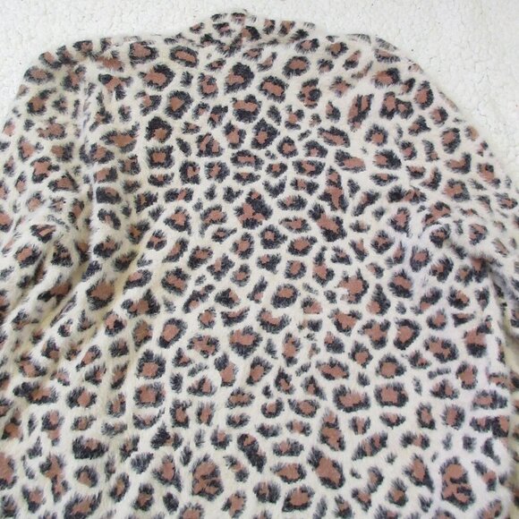 Alya Women's Soft Fuzzy Leopard Print Cardigan Size Small - Picture 8 of 9